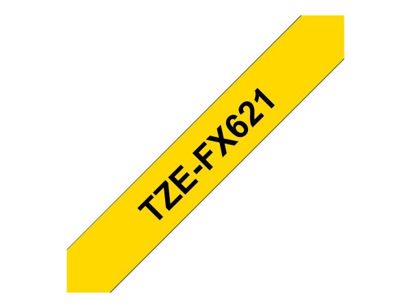 Brother TZe-FX621 - Black on yellow