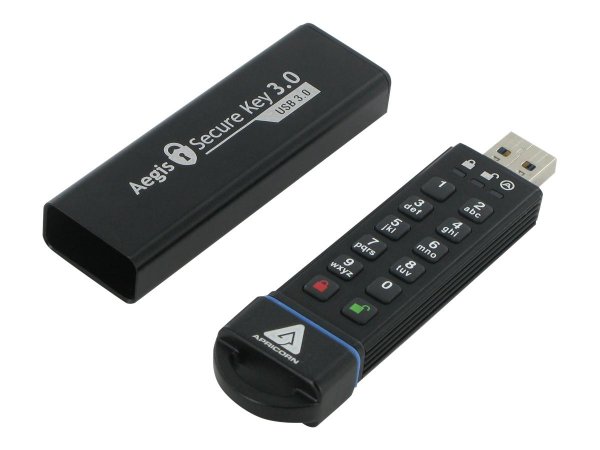 Apricorn ASK3 - 16 GB - USB tipo A - 3.2 Gen 2 (3.1 Gen 2) - 195 MB/s - Cuffia - Nero