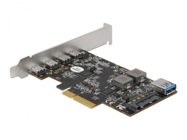Delock 90059 - PCIe - USB 3.2 Gen 2 (3.1 Gen 2) - A basso profilo - PCIe 3.0 - SATA a 15 pin - 10 Gb
