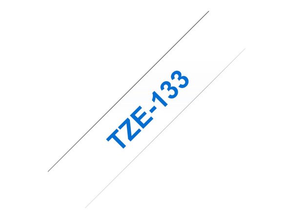 Brother TZe-133 - Blue on clear