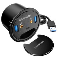 GrauGear USB 3.0 Tisch Hub mit Audio- und Mikrofonanschluss