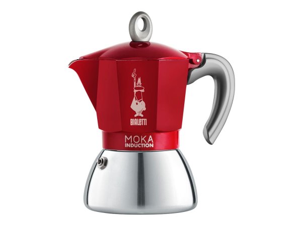 Bialetti Moka Induktion - Moka pot - 0.28 L - Red - Stainless steel - Aluminium - Stainless steel -