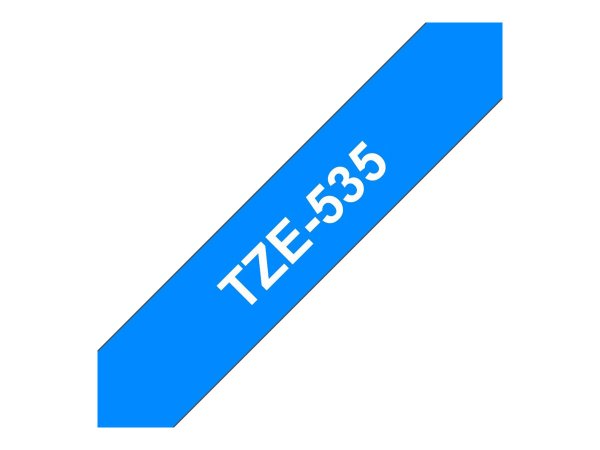 Brother Nastro per etichettatura 12mm - Bianco su blu - TZe - Trasferimento termico - Brother - PT-1
