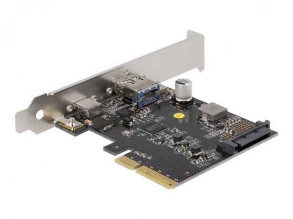 Delock 90011 - PCIe - USB 3.2 Gen 2 (3.1 Gen 2) - A basso profilo - PCIe 4.0 - SATA a 15 pin - 10 Gb