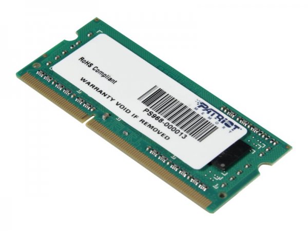 PATRIOT Memory 4GB DDR3-1600 - 4 GB - 1 x 4 GB - DDR3 - 1600 MHz - 204-pin SO-DIMM
