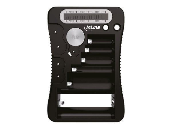 InLine Tester Universale per batterie standard - bottone - 9V - con display LCD