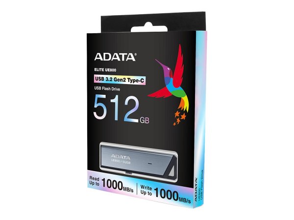 ADATA UE800 - 512 GB - USB tipo-C - 3.2 Gen 2 (3.1 Gen 2) - 1000 MB/s - Lamina di scorrimento - Arge