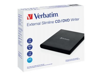 Verbatim Masterizzatore CD/DVD esterno Slimline - Nero - Vassoio - Orizzontale - Computer portatile