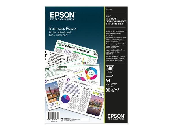 Epson Business Paper - A4 - 500 fogli - Stampa inkjet - A4 (210x297 mm) - Opaco - 500 fogli - 80 g/m