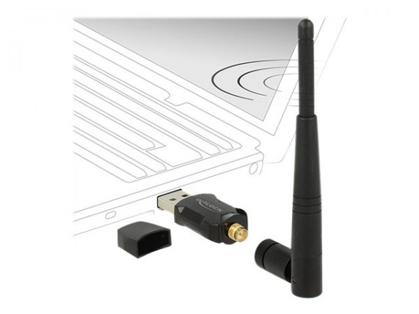 Delock 12462 - Wireless - USB - WLAN - Wi-Fi 5 (802.11ac) - 433 Mbit/s - Nero