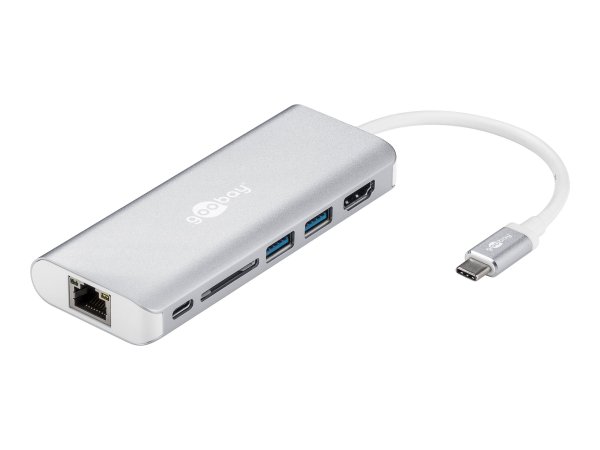 Wentronic 76788 - USB tipo-C - 10,100,1000 Mbit/s - Argento - SD - 4K Ultra HD - 30 Hz