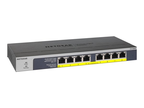 Netgear GS108PP - Non gestito - Gigabit Ethernet (10/100/1000) - Full duplex - Supporto Power over E