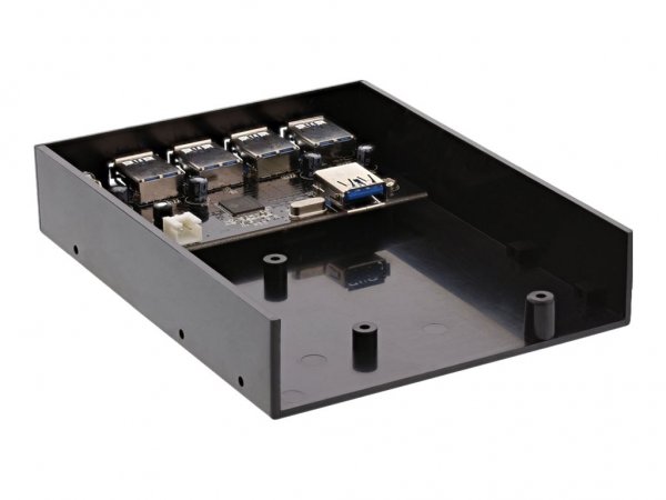 InLine Hub 4x USB 3.0 - per pannello frontale 3,5" (floppy) - nero