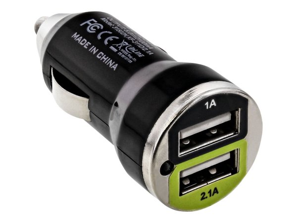 InLine Alimentatore USB per Auto - In: 12/24V - Out: USB 5V/2100mA - 45x25mm - nero