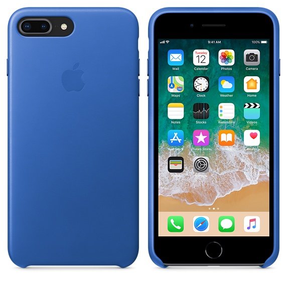 Apple iPhone 8 Plus / 7 Plus Leder Case - Electric Blau