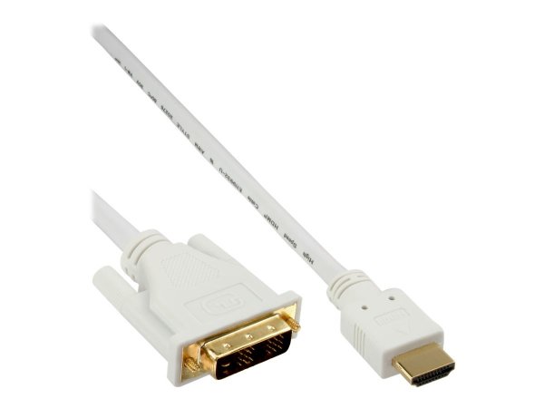 InLine Cavo HDMI maschio a DVI 18+1 maschio - 1,5m - contatti dorati - bianco