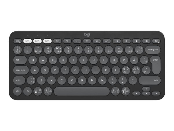 Logitech Pebble Keys 2 K380s Wireless Keyboard, Tonal Graphite (Nordi