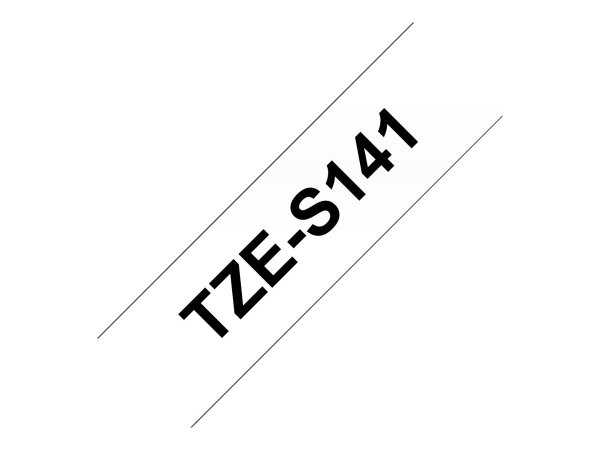 Brother TZe-S141 - Extra starker Klebstoff - schwarz auf durchsichtig - Rolle (1,8 cm x 8 m)
