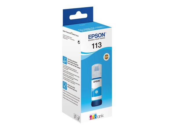 Epson 113 EcoTank Pigment Cyan ink bottle - Ciano - Epson - Ecotank ET-5880 - EcoTank ET-5850 - EcoT