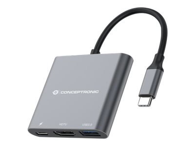 Conceptronic DONN01G - USB 3.2 Gen 1 (3.1 Gen 1) Type-C - 60 W - Nero - Grigio - 4K Ultra HD - 30 Hz