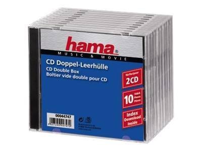 Hama CD Double Jewel Case Standard - Pack 10 - 2 dischi - Trasparente