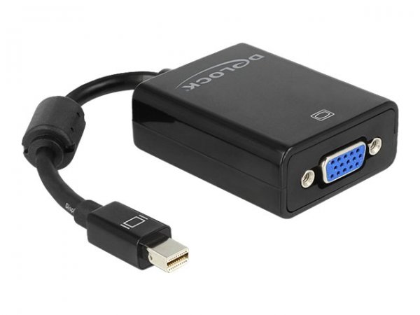 Delock 65256 - 0,18 m - Mini DisplayPort - VGA (D-Sub) - Maschio - Femmina - Nero