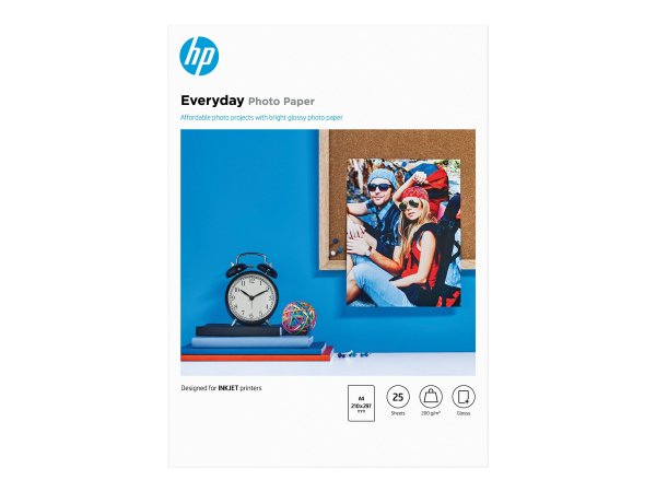 HP Confezione da 25 fogli carta fotografica lucida Everyday A4/210 x 297 mm - Semi lucida - 200 g/m²