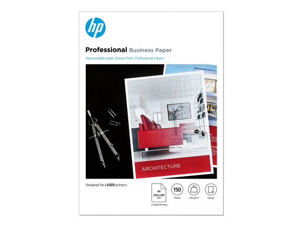 HP Professional Business Paper - Glossy - 200 g/m2 - A4 (210 x 297 mm) - 150 sheets - Stampa laser -