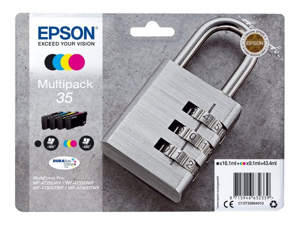 Epson Padlock Multipack 4-colours 35 DURABrite Ultra Ink - Resa standard - Inchiostro a base di pigm