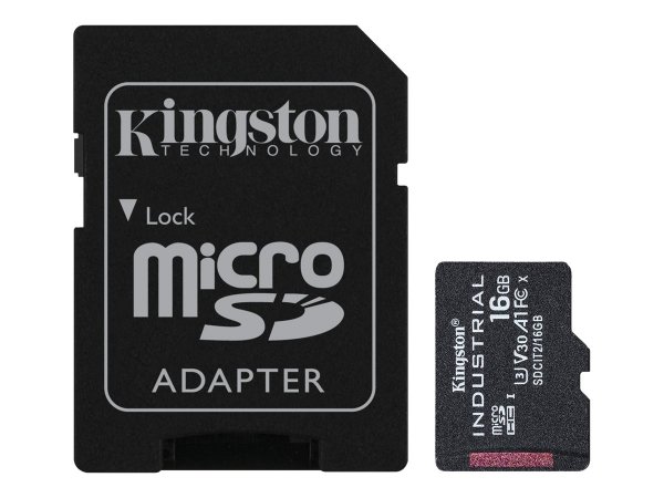Kingston Industrial - 16 GB - MicroSDHC - Classe 10 - UHS-I - Class 3 (U3) - V30