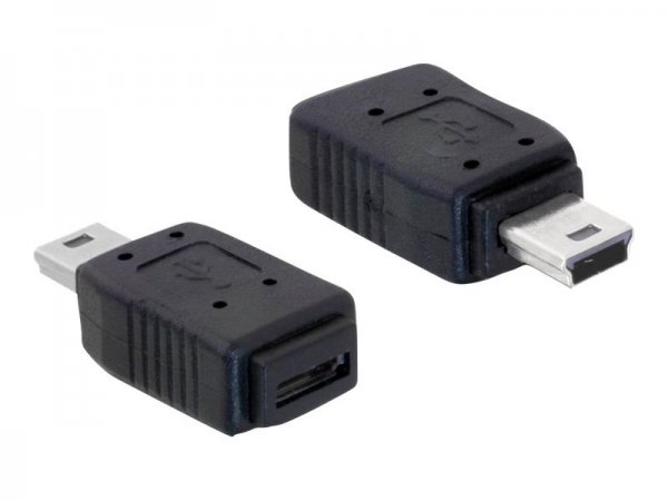 Delock Adapter USB mini/USB micro-B - USB mini M - micro-B FM - Nero