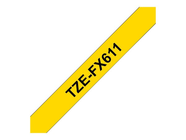Brother TZe-FX611 - Black on yellow