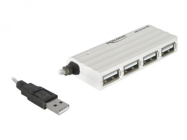 Delock USB 2.0 external 4-port HUB - 480 Mbit/s - Bianco - Windows 2000/XP/XP-64/Server-2003/Vista -