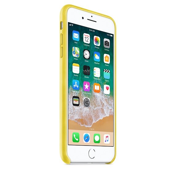 Apple iPhone 8 Plus / 7 Plus Leder Case - Frühlingsgelb