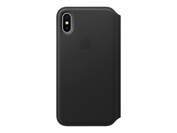 Apple Flip-Hülle für Mobiltelefon - Leder - Schwarz