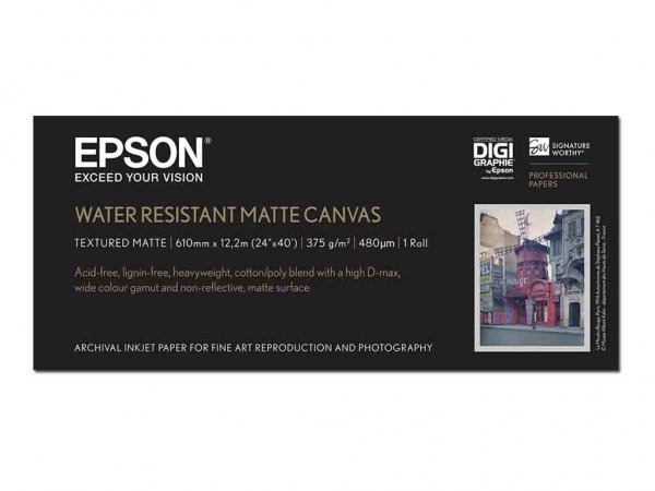 Epson Water Resistant Matte Canvas - in rotoli da 60 - 96cm (24'') x 12 - 2m (24" x 40') - Opaco - 3