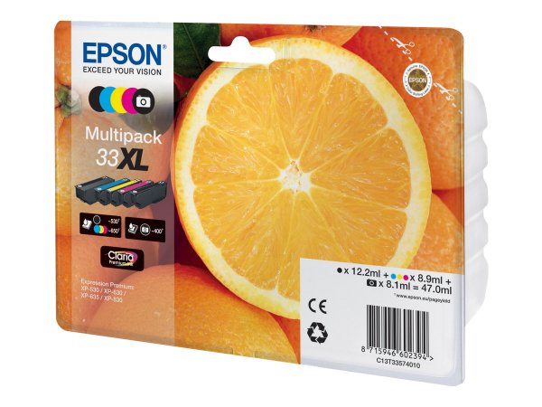 Epson Oranges Multipack 5-colours 33XL Claria Premium Ink - Resa elevata (XL) - Inchiostro a base di