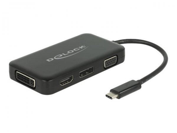 Delock 63929 - USB 2.0 Type-C - Nero - DVI-I - DisplayPort - HDMI - VGA - Cina - USB - 1,5 W