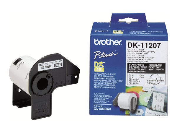 Brother Etichette per CD/DVD - Nero su bianco - 100 pz - DK - Blu - Bianco - Termica diretta - 5,8 c