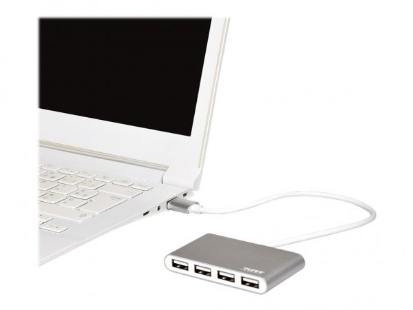 PORT Designs 900120 - USB 2.0 - USB 2.0 - 480 Mbit/s - Grigio - Bianco - Acrilonitrile butadiene sti