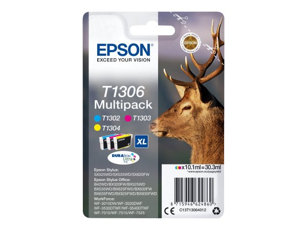 Epson Stag Multipack 3 colori - Resa elevata (XL) - Inchiostro a base di pigmento - 10,1 ml - 3 pz -