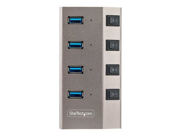 StarTech.com Hub USB-C Autoalimentato a 4 Porte con Interruttori Individuali - Multipresa USB 3.0 5G