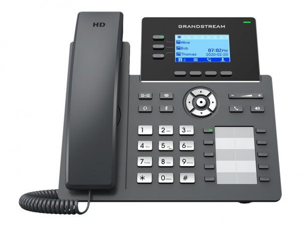 Grandstream GRP2604 - IP Phone - Nero - Cornetta cablata - 3 linee - 2000 voci - LCD