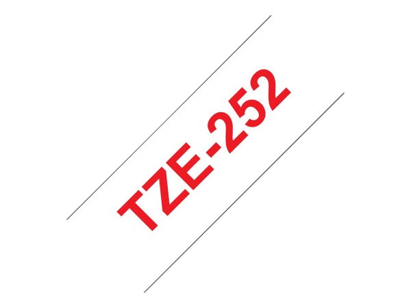 Brother Schriftband TZe-252 TZe252 24 mm rot auf weiß