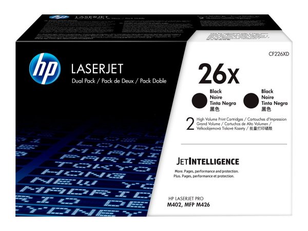 HP Confezione da 2 cartucce Toner originali nero ad alta capacità LaserJet 26X - 9000 pagine - Nero