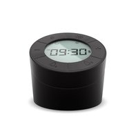 Mebus 25648 - Sveglia digitale - Cilindro - Nero - 12/24 ore - Batteria/USB - 80 mm