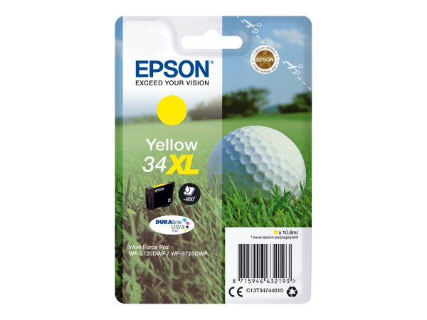 Epson Golf ball Singlepack Yellow 34 DURABrite Ultra Ink - Resa standard - Inchiostro a base di pigm