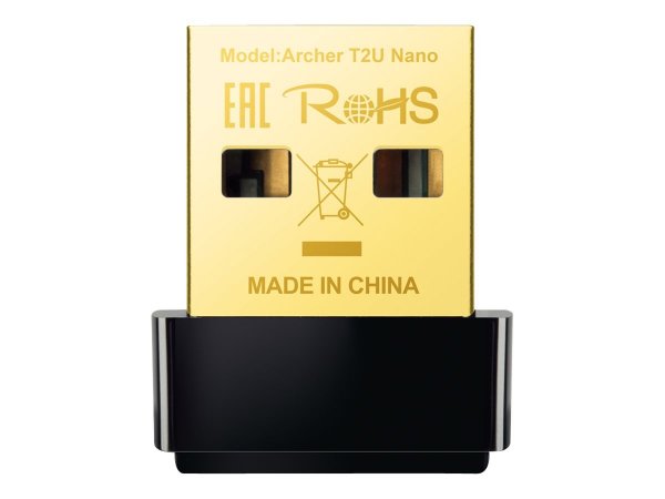 TP-LINK Archer T2U Nano - Cablato - USB - WLAN - Wi-Fi 5 (802.11ac) - 633 Mbit/s - Nero