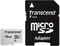 Transcend microSDHC 300S 16GB - 16 GB - MicroSDHC - Classe 10 - NAND - 95 MB/s - 10 MB/s