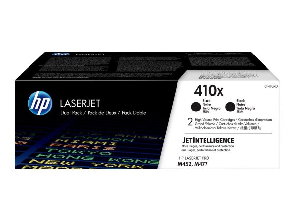 HP Confezione da 2 cartucce toner nero originale ad alta capacità LaserJet 410X - 13000 pagine - Ner